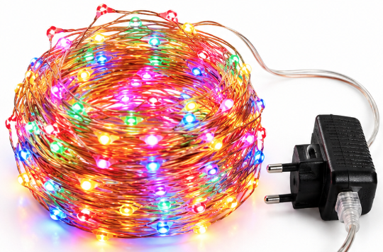Instalatie Luminoasa LED MULTICOLOR cu 1000 LED 50 metri fir alb cupru 1500 58 Decorativa